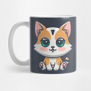 Kawaii Adorable Cute Cat Illustration Mug